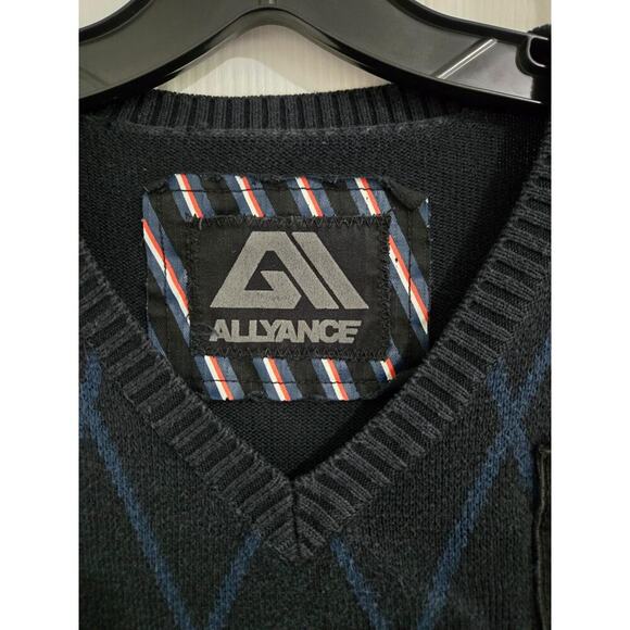 Allyance Men's Sweater Vest Size Large Cotton Blend Diamond Retro - Picture 8 of 15